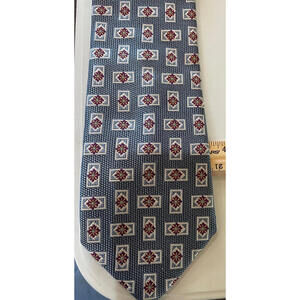 Seven Fold Silk Tie Blue Gray Jacquard Classic Jos Banks